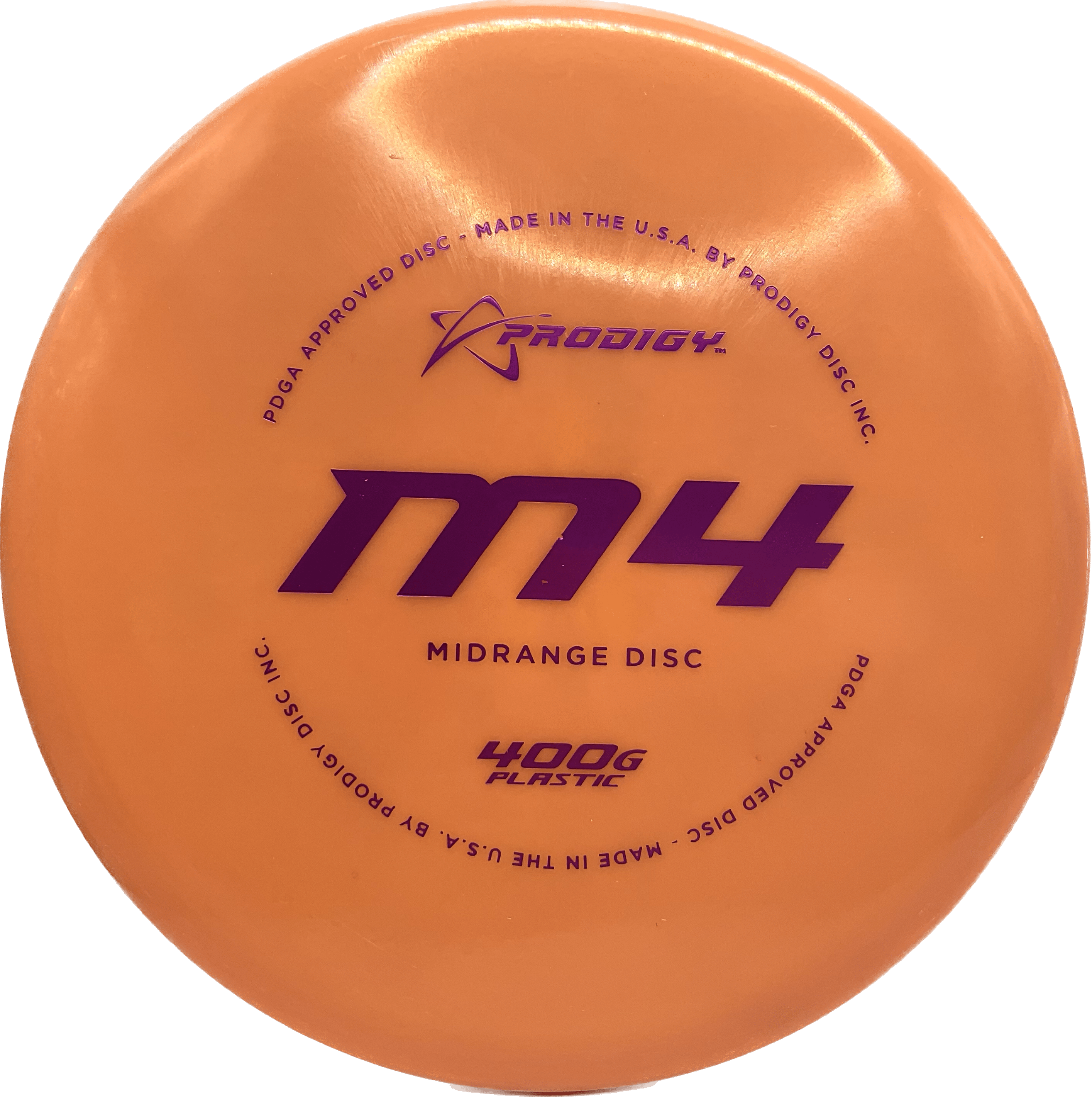 Overthrow Disc Golf Disc Prodigy M4, 400G, 176+, Orange, Purple Metallic