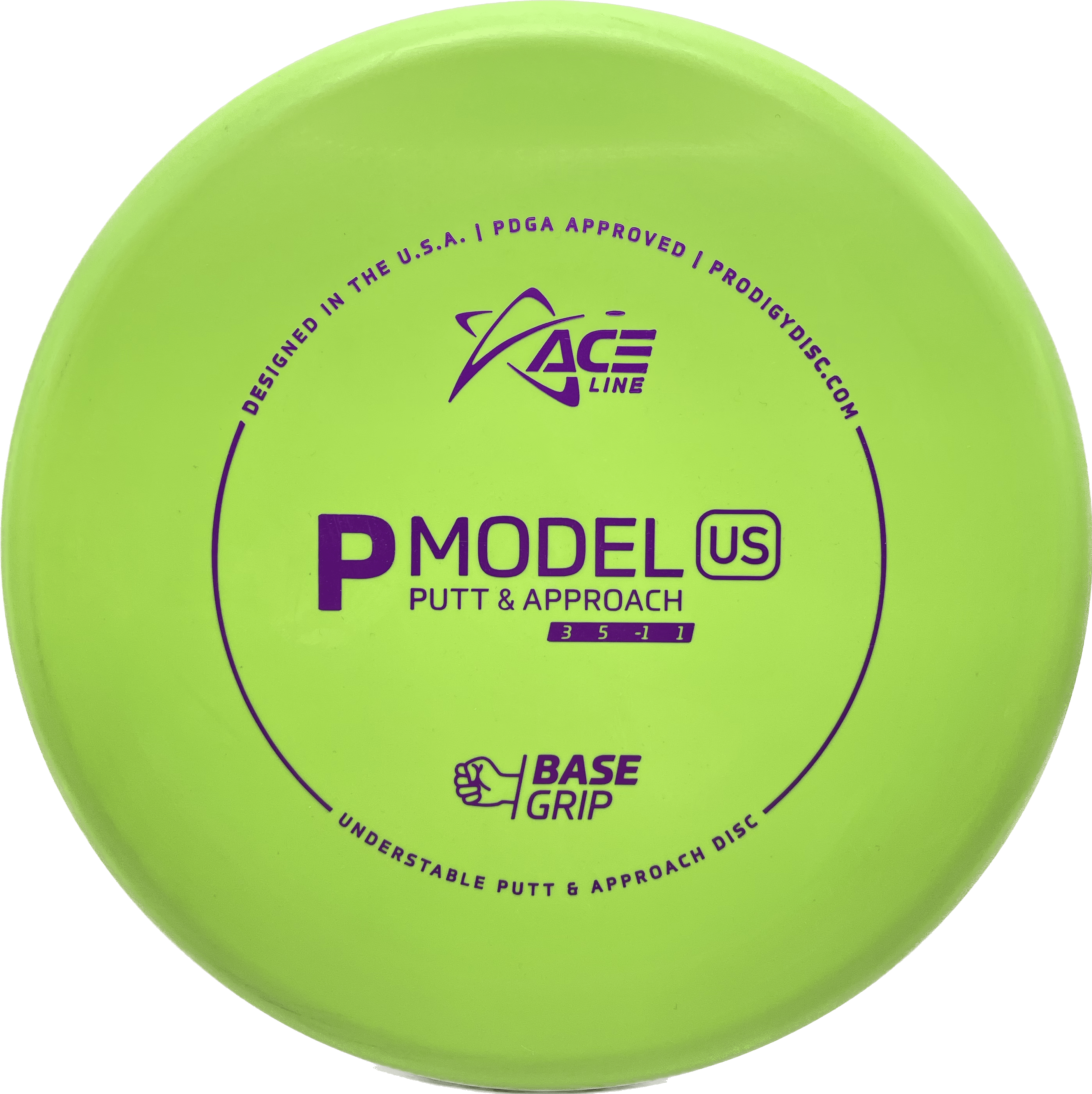 Overthrow Disc Golf Disc Prodigy P Model US, Base Grip, 170-175, Green, Purple Matte