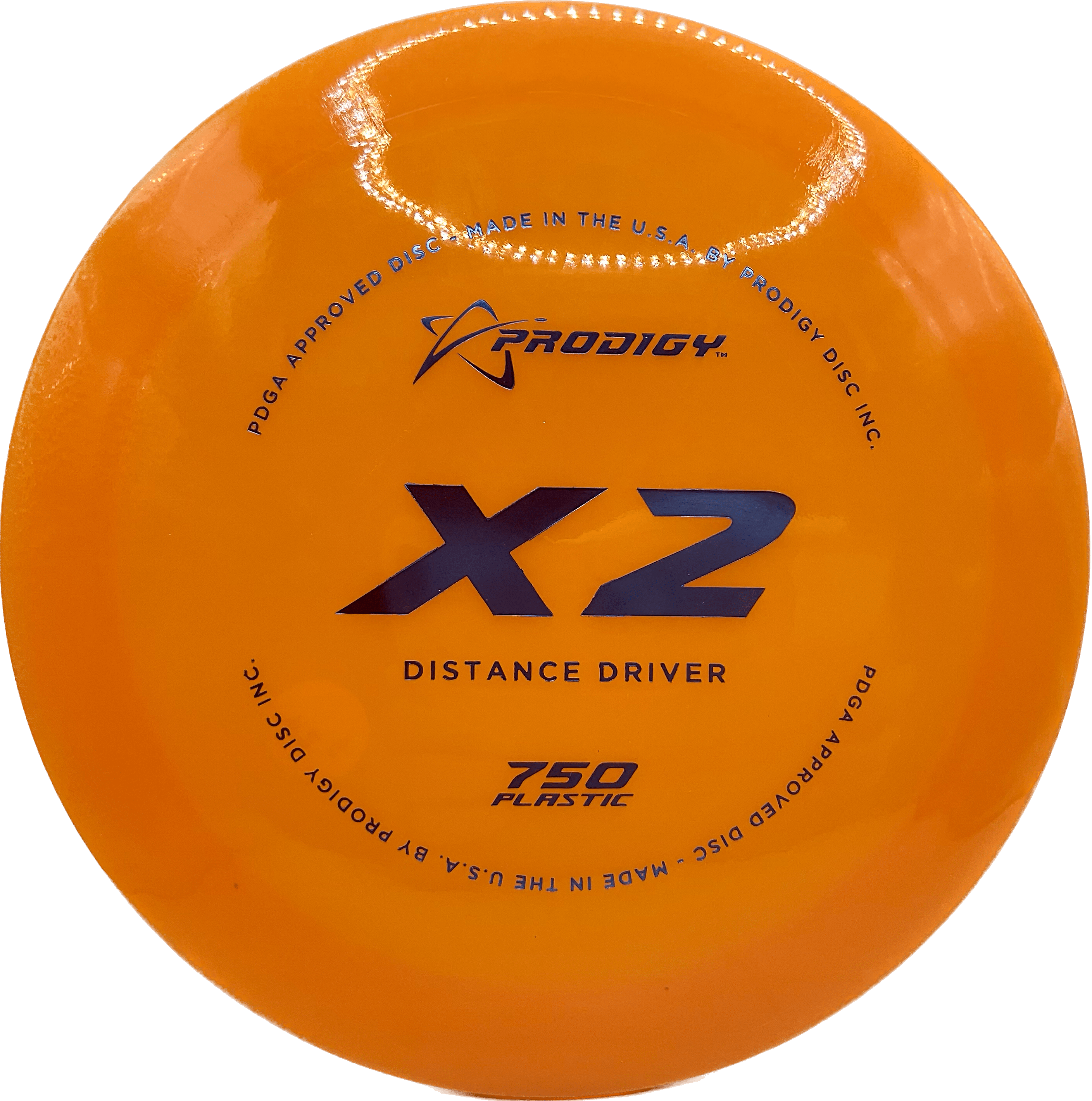 Overthrow Disc Golf Disc Prodigy X2, 750, 170-175, Orange, Blue Metallic