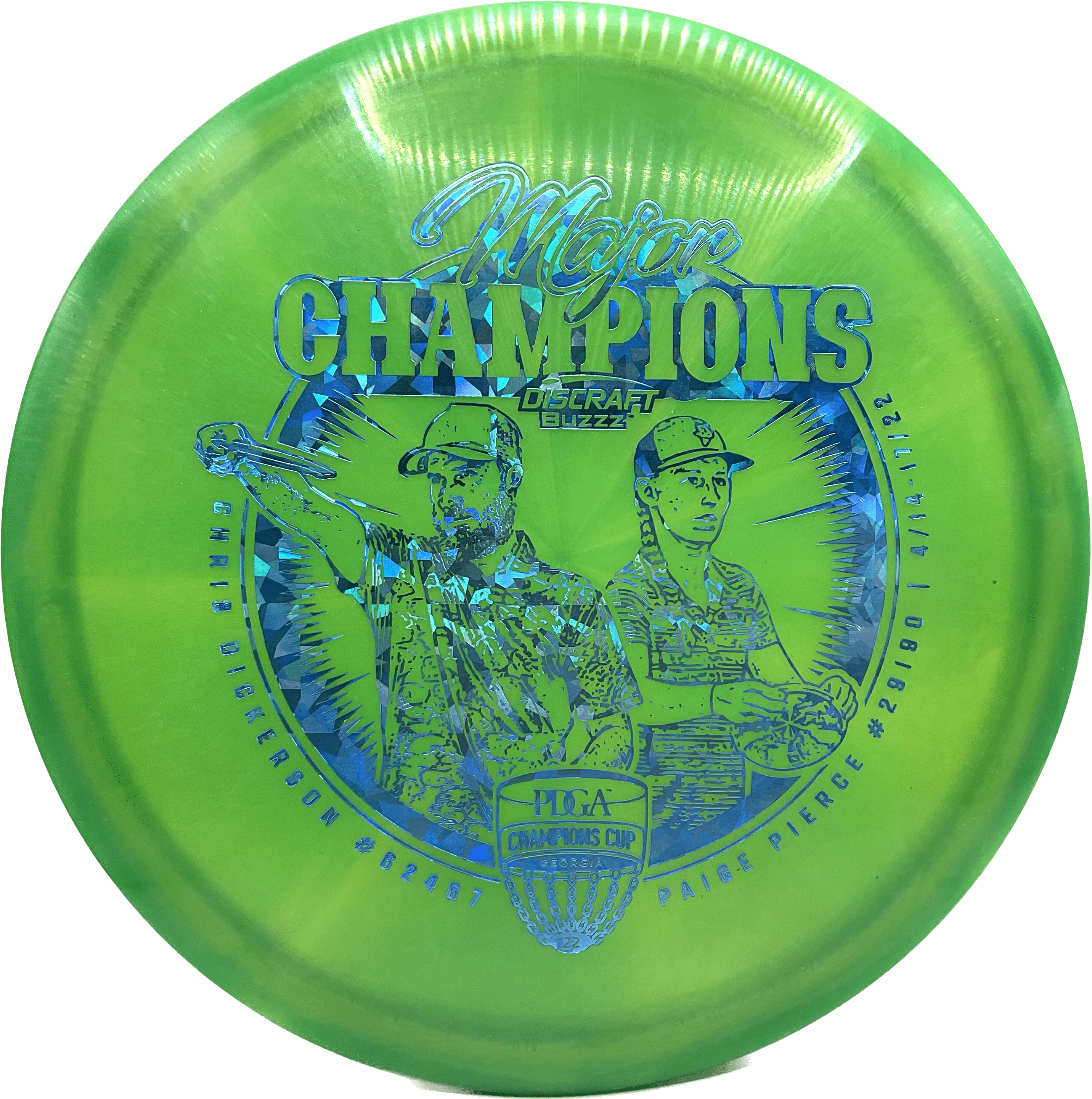 Overthrow Disc Golf Disc SB - 177+ - Green - Blue Shatter