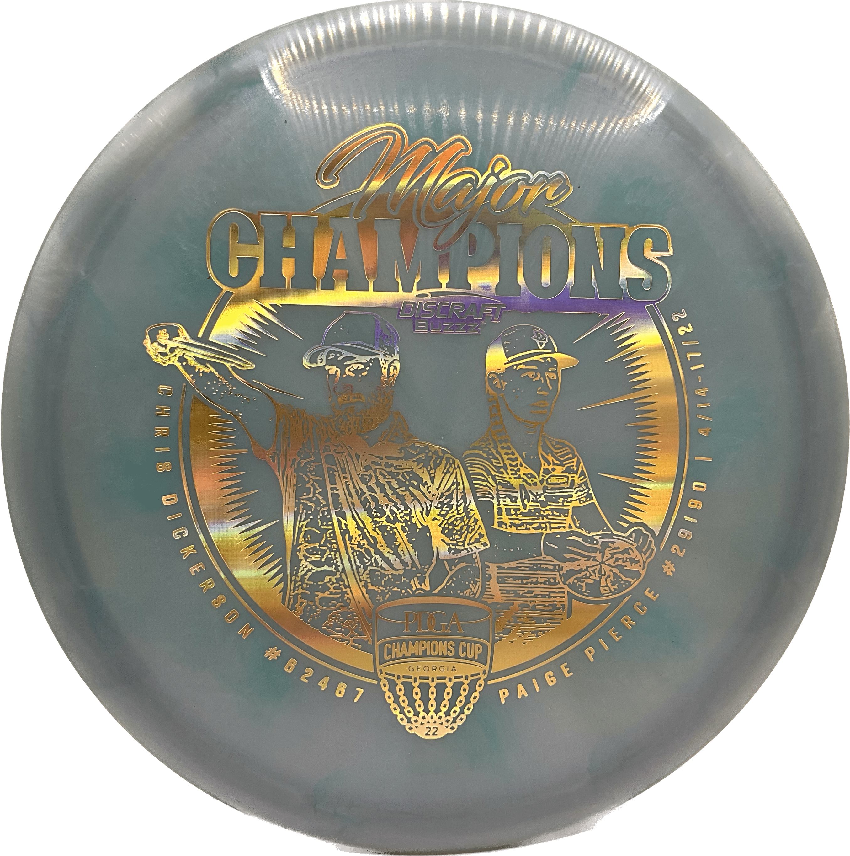 Overthrow Disc Golf Disc SB - 177+ - Grey/Blue - Gold Holo