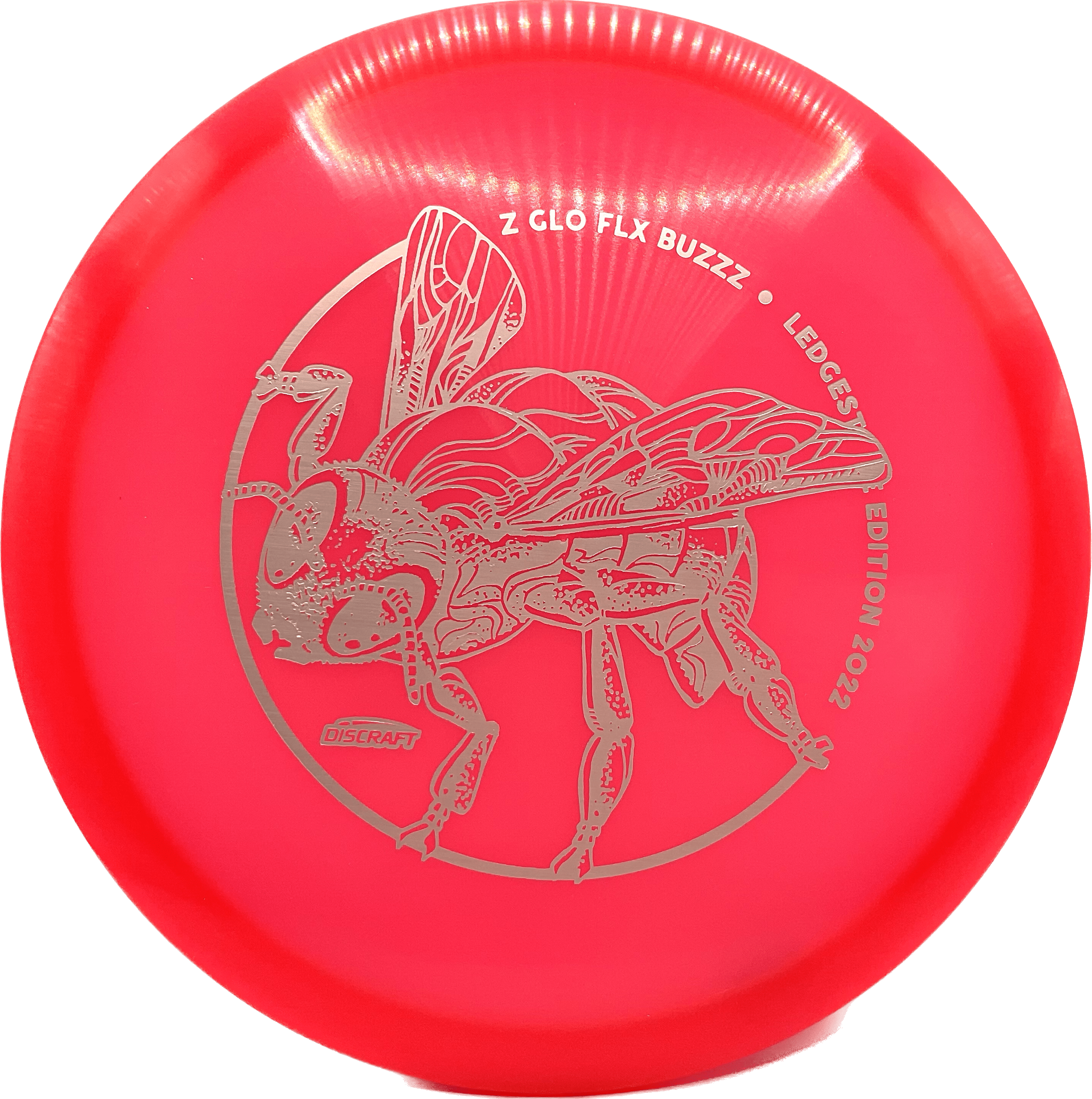 Overthrow Disc Golf Disc Z Glo Flx - 177+ - Pinkish Red - Brushed Silver