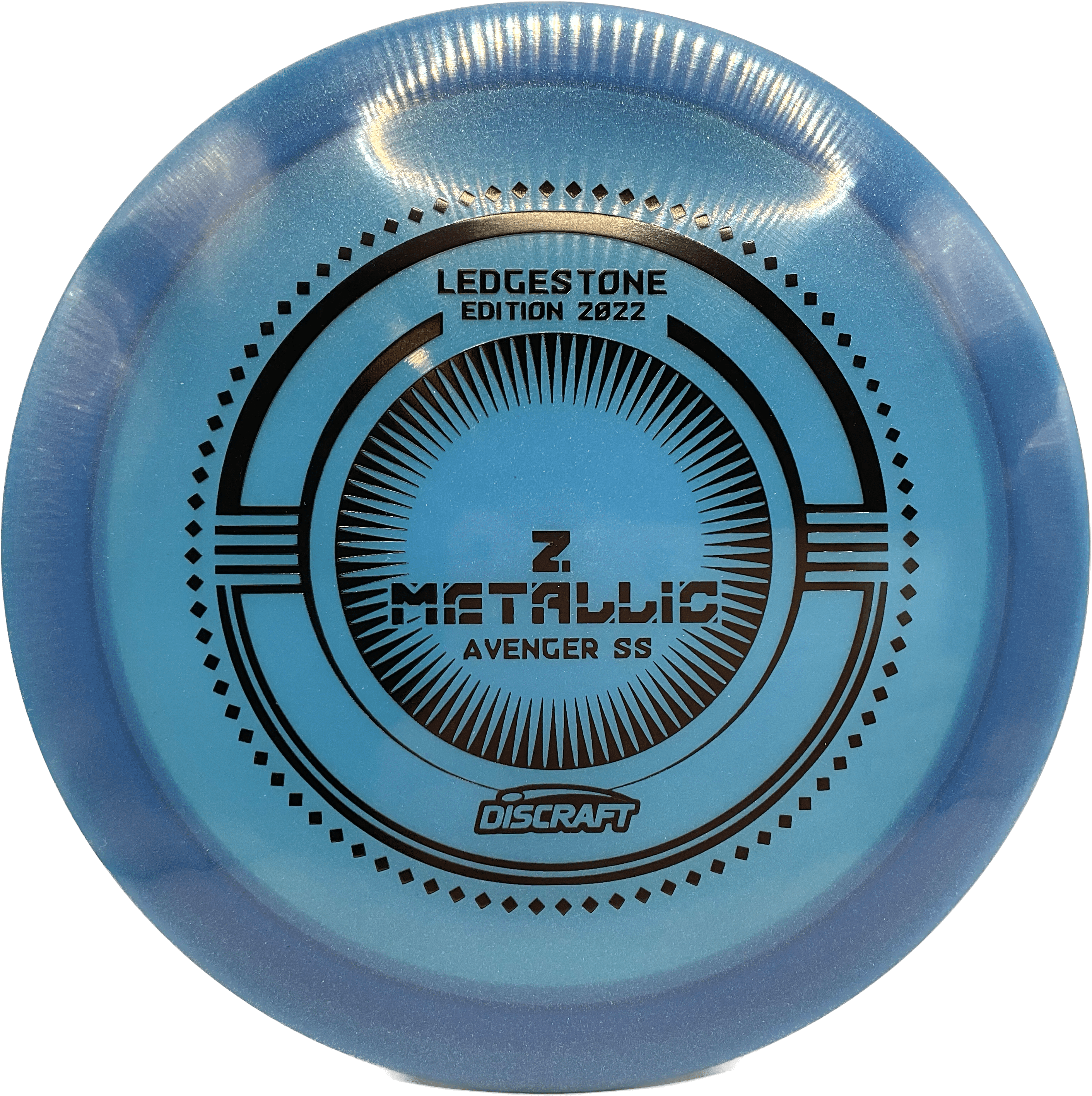 Overthrow Disc Golf Disc Z Metallic - 173-174 - Blue - Black Matte