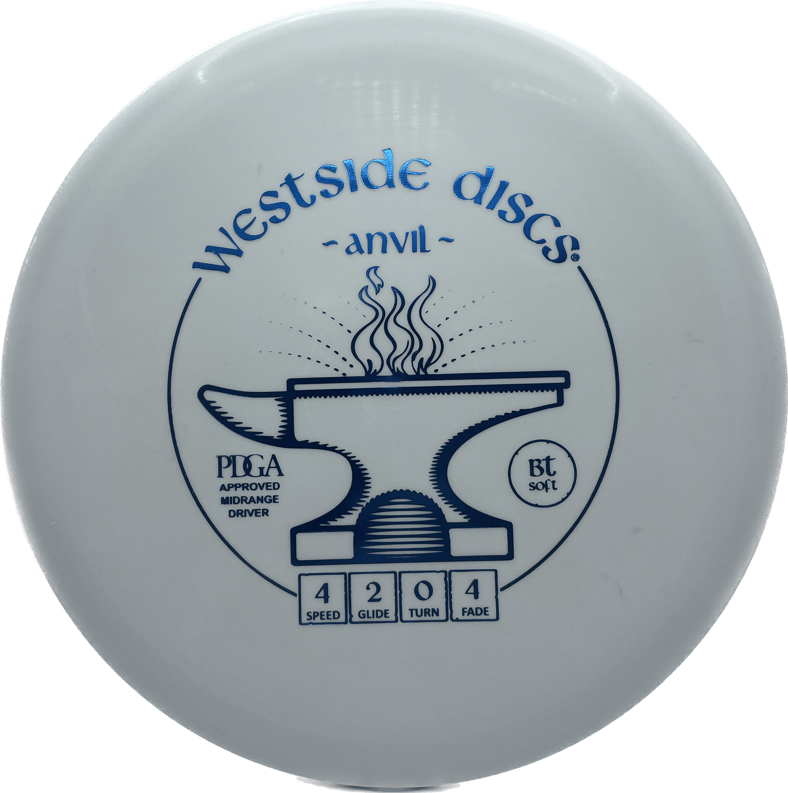 Trilogy Disc BT Soft - 171-176 - White - Blue Metallic Westside BT Soft Anvil